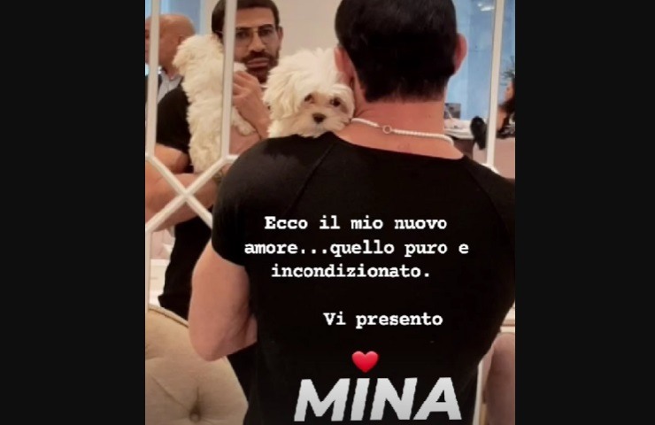 Gianni Sperti insieme alla sua cagnolina